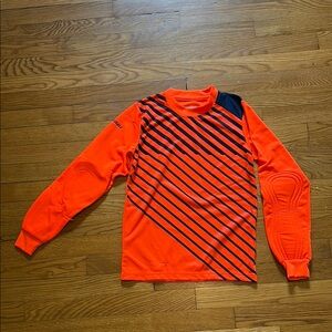 Goalkeeper Jersey - Vizari - Orange and Navy Striped Long Sleeve - Youth Size